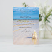 Strandgolven Zeeschelpen Ontvangst Kaart (Staand voorkant)