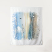 *~* Strandgolven Zonsondergang Zonsopgang Zonsonde Wandkleed (Voorkant)