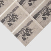 Strandgroep 1920 antieke foto tissuepapier (Detail)
