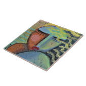 Strandhaar Abstract Schilderen op OSB Board Tegeltje (Zijkant)