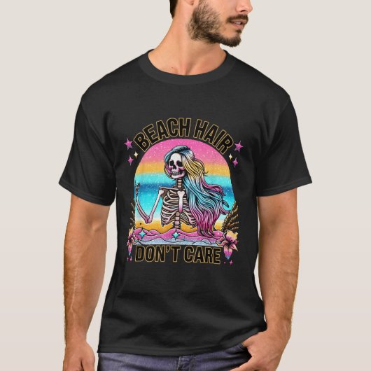 Strandhaar Dont Care Zomervakantie Hawaii Mermai T-shirt (Voorkant)