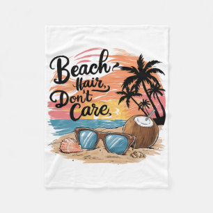 Strandhaar, Geen Zorg Vakantie Zomer Vibes Coconu Fleece Deken