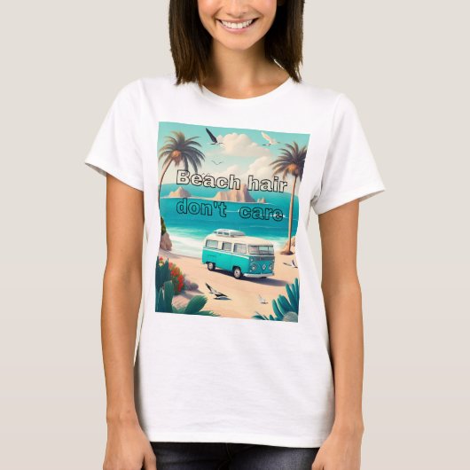 Strandhaar, het maakt niet uit t-shirt (Voorkant)
