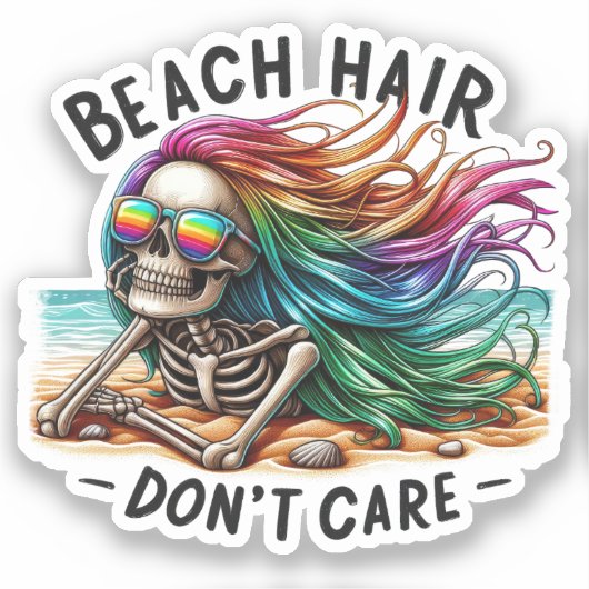 Strandhaar Maakt niet uit - Skelet (2) Sticker (Voorkant)