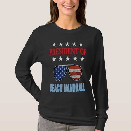 Strandhandbalaccessoires Vlag van de VS strandtek T-shirt (Voorkant)