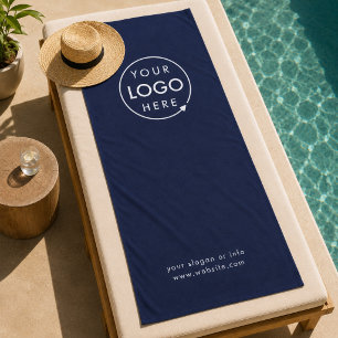 Strandhanddoek   Aangepast Logo Zwembad Bedrijfsme Strandlaken