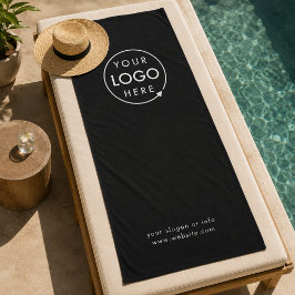 Strandhanddoek | Aangepast logo Zwembad Business M Strandlaken