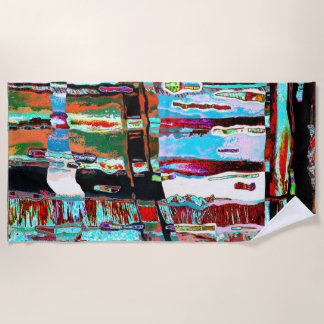Strandhanddoek – Abstract ontwerp met ineenstortin Strandlaken