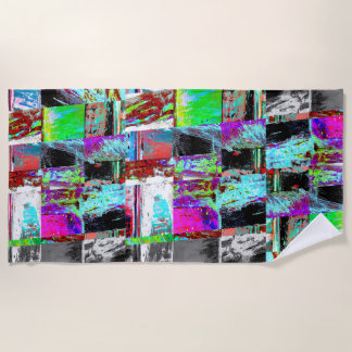 Strandhanddoek – Abstract raster Strandlaken