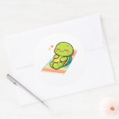Strandhanddoek chillen ronde sticker (Envelop)