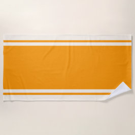 Strandhanddoek Coastal Stripe - Oranje & Crème Strandlaken