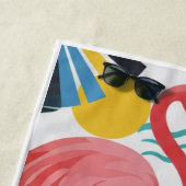 Strandhanddoek "Flamingo Roze" Strandlaken (In situ)