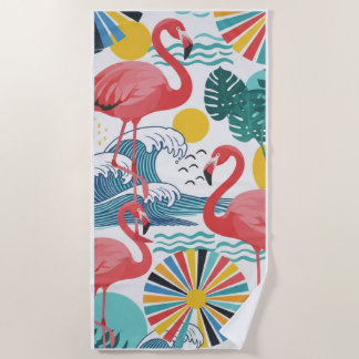 Strandhanddoek "Flamingo Roze" Strandlaken