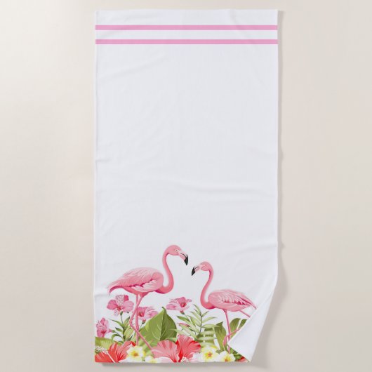 Strandhanddoek-Flamingo Strandlaken (Voorkant)