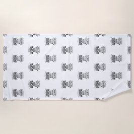 Strandhanddoek - Herhalend logo Strandlaken