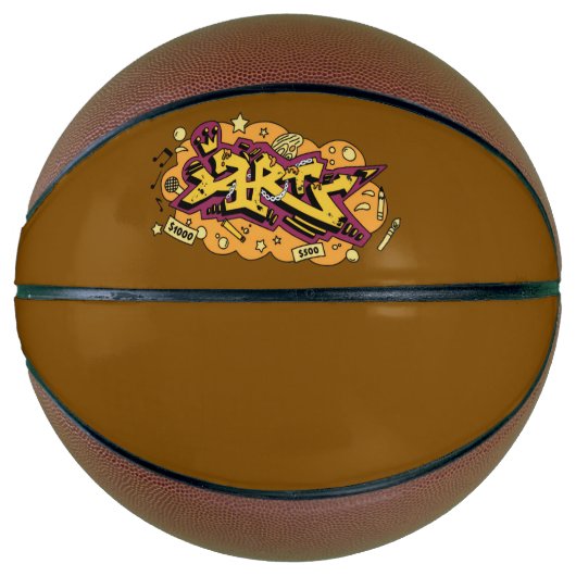 Strandhanddoek kunst graffiti basketbal (Voorkant)