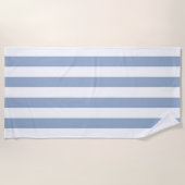 Strandhanddoek lente pastel blauw & wit gestreept strandlaken (Voorkant)
