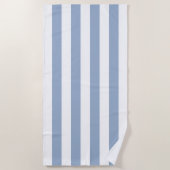 Strandhanddoek lente pastel blauw & wit gestreept strandlaken (Voorkant)