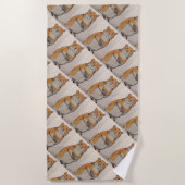 Strandhanddoek met gele hamster strandlaken (Voorkant)