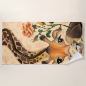Strandhanddoek met Giraffe Strandlaken (Voorkant)