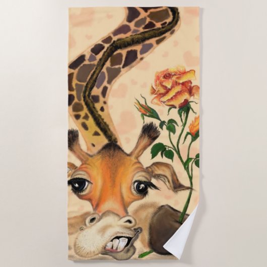 Strandhanddoek met Giraffe Strandlaken (Voorkant)