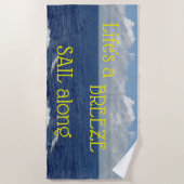 Strandhanddoek met oceaangolfslag strandlaken (Voorkant)