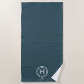 Strandhanddoek | Modern Eenvoudig Monogram Strandlaken (Voorkant)