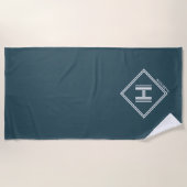 Strandhanddoek | Moderne geometrische monogram ini Strandlaken (Voorkant)