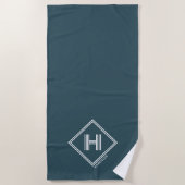 Strandhanddoek | Moderne geometrische monogram ini Strandlaken (Voorkant)