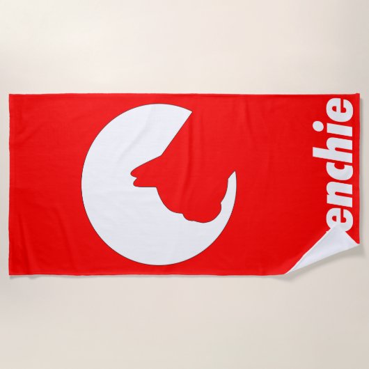 Strandhanddoek of sporthanddoek frenchie strandlaken (Voorkant)