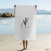 Strandhanddoek | Persoonlijk monogram voor koppel  Strandlaken
