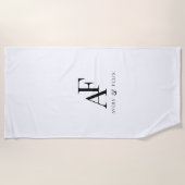 Strandhanddoek | Persoonlijk monogram voor koppel  Strandlaken (Voorkant)