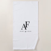 Strandhanddoek | Persoonlijk monogram voor koppel  Strandlaken (Voorkant)