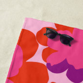 Strandhanddoek Popflower roze/paars Strandlaken (In situ)