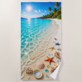 Strandhanddoek 'Schelp & Zeester Paradijs' Strandlaken