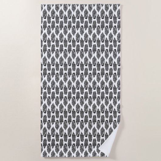 Strandhanddoek-Schelpenprint Strandlaken (Voorkant)