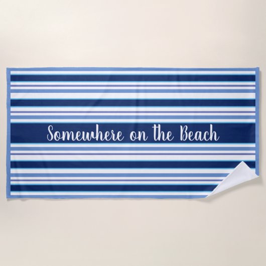Strandhanddoek Strepen-Ergens Op Het Strand Strandlaken (Voorkant)