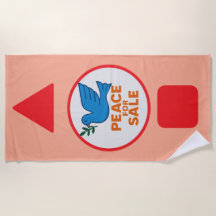 Strandhanddoek, vredesthema ontworpen strandhanddo