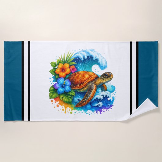 Strandhanddoek Zeeschildpad Strandlaken (Voorkant)