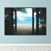 STRANDHANGMAT 32x48 Canvas Afdruk (Insitu (Houten vloer))