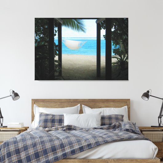 STRANDHANGMAT 32x48 Canvas Afdruk (Insitu (Slaapkamer))