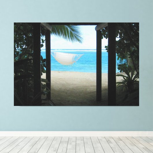STRANDHANGMAT 40x60 Canvas Afdruk (Insitu (Houten vloer))