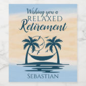 Strandhangmat voor gepensioneerden  wijn etiket (Enkel label)