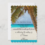 strandharten bruiloft bridal bride groom gasten kaart (Achterkant)