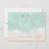 Strandharten Dank u gepersonaliseerde briefpapier Notitiekaartje (Voorkant)