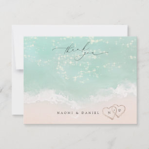 Strandharten Dank u gepersonaliseerde briefpapier Notitiekaartje