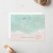 Strandharten Dank u gepersonaliseerde briefpapier Notitiekaartje (Voorkant / Achterkant in situ)