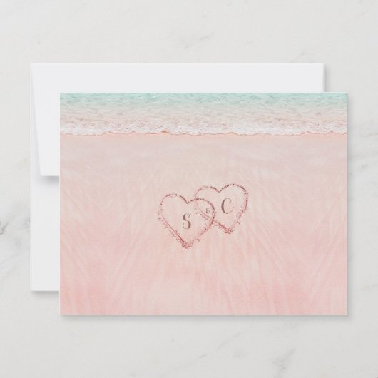 Strandharten in het zand Gepersonaliseerd Briefpap Notitiekaartje (Achterkant)