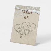 Strandharten in zand Tafelnummer Reclamebord Met Voetstuk (Voorkant)