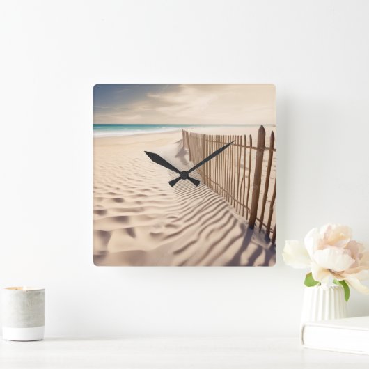 Strandhek in zand vierkante klok (Huis)